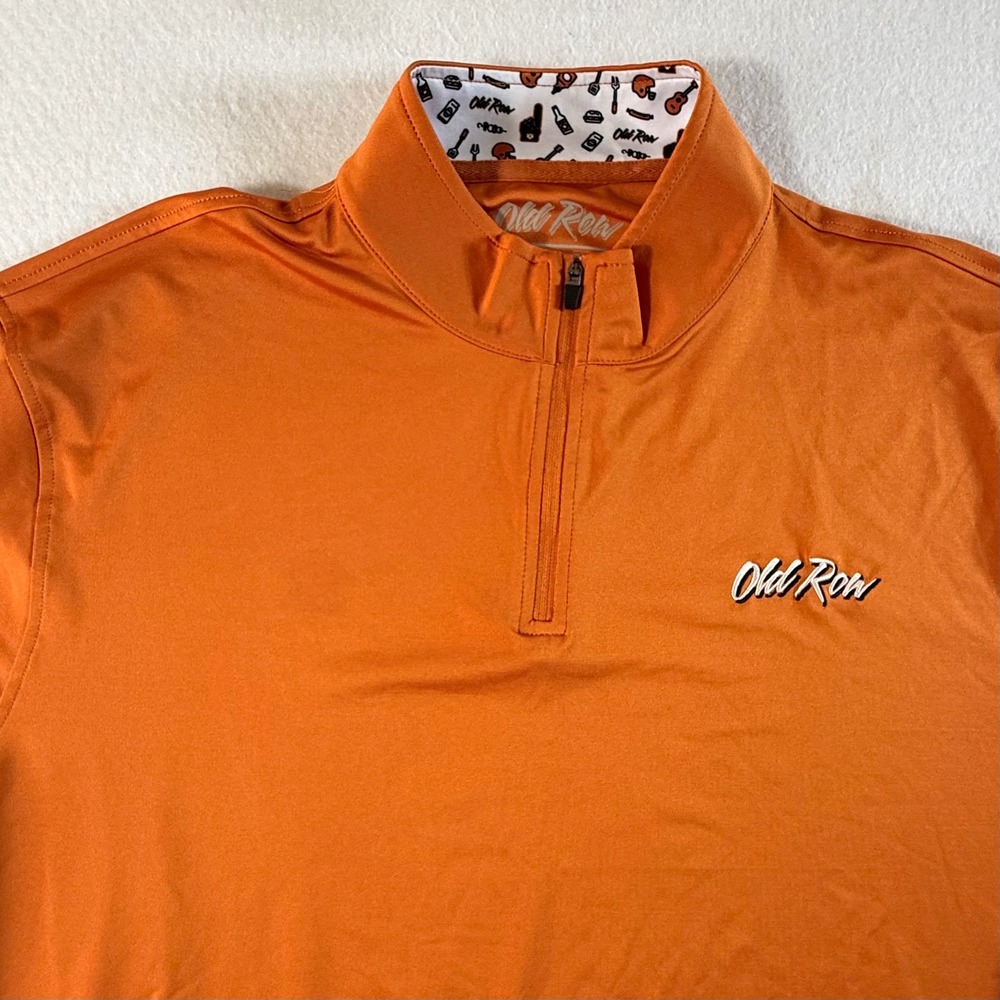 Old Row Tailgate 1/4 Zip Pullover Mens 2XL Performance Stretch Orange NEW